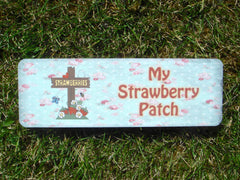 My Strawberry Patch Plus Personalisation, Custom-Made Metal Sign from Honeymellow