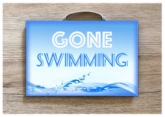 Gone Swimming Hanging Sign - Wave Design