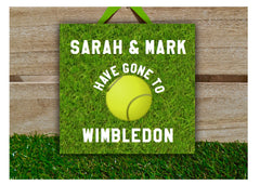 Gone to Play Tennis Sign with Personalisation Option: Buy Online at www.honeymellow.com