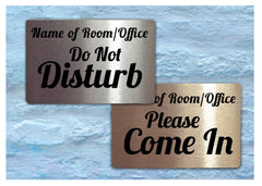 Do Not Disturb / Please Knock Reversible Personalised Hanging Metal Signs for Shops, Restaurants, Business at www.honeymellow.com