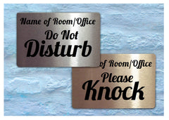 Do Not Disturb / Please Knock Reversible Personalised Hanging Metal Signs for Shops, Restaurants, Business at www.honeymellow.com