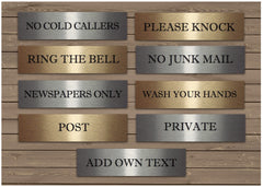 No Junk Mail Cold Callers Please Knock Ring Bell + Add Own Text Metal Vital Signs from www.honeymellow.com