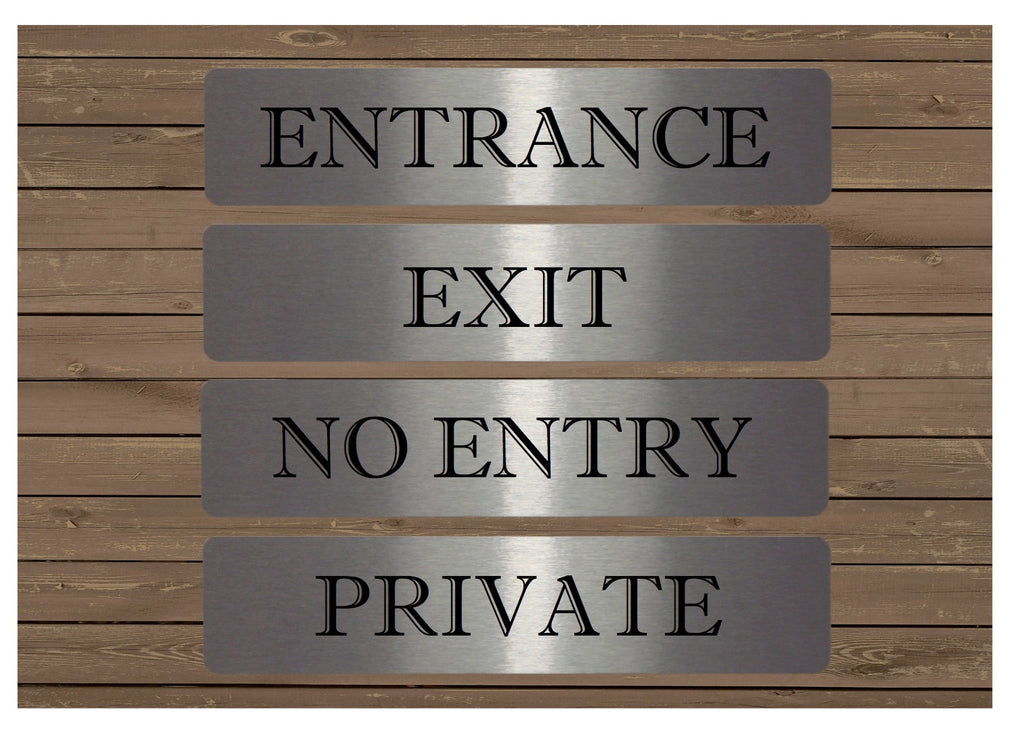 No Entry, Entrance, Exit and Private Metal Vital Signs at Honeymellow