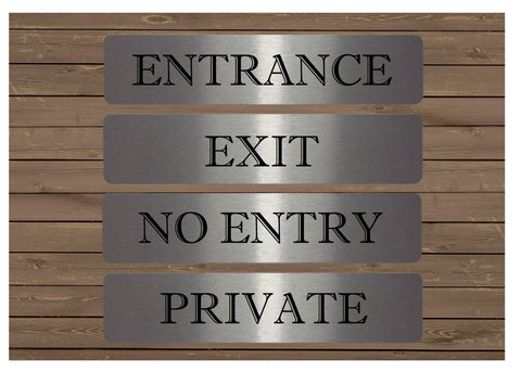 Vital Signs (Large): Entrance, Exit, Private, No Entry - Office or House Signs