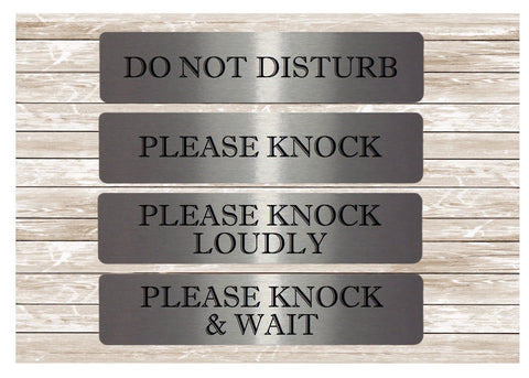 Vital Sign: Please Knock & Do Not Disturb Silver Signs