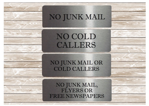 Vital Signs: No Cold Callers No Junk Mail Silver Signs