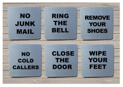 Square Vital Signs: No Junk Mail, Close Door, Cold Callers, Remove Shoes, Ring Bell: Buy Online at Honeymellow