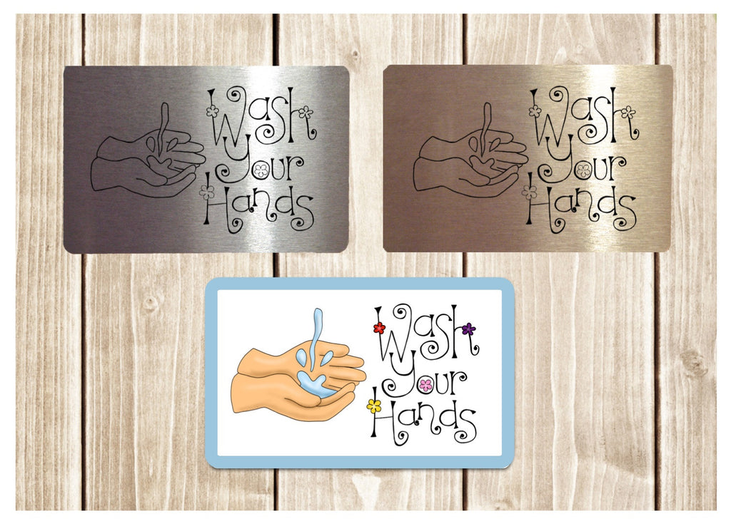 Wash Your Hands Toilet Aluminium Sign - Buy Online at Honeymellow