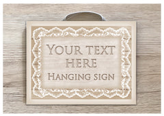 Add Your Own Text to our Wood Lace Blank Door Sign or Wall Plaque