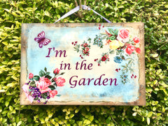 I'm in the Garden Butterfly Rustic Sign  + Add Your Own Text from www.honeymellow.com