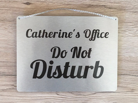 Do Not Disturb, Come In, Please Knock Reversible Hanging Metal Signs in Silver, Gold or White