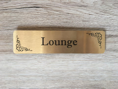 Flourish Brushed Silver, Gold and White Metal Room Signs: Buy Online at Honeymellow