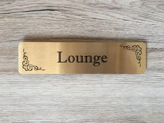 Flourish Brushed Silver, Gold and White Metal Room Signs: Buy Online at Honeymellow
