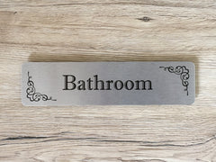 Flourish Brushed Silver, Gold and White Metal Room Signs: Buy Online at Honeymellow
