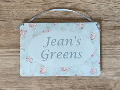 Floral Cottage Chic Add Your Own Text Personalised Sign at Honeymellow.com