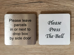 Blank signs to personalise.  Add your text to metal brushed gold, silver or white plaques at www.honeymellow.com