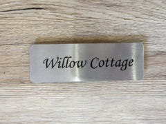 Blank signs to personalise.  Add your text to metal brushed gold, silver or white plaques at www.honeymellow.com