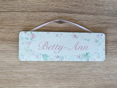 Floral Cottage Chic Add Your Own Text Personalised Sign at Honeymellow.com