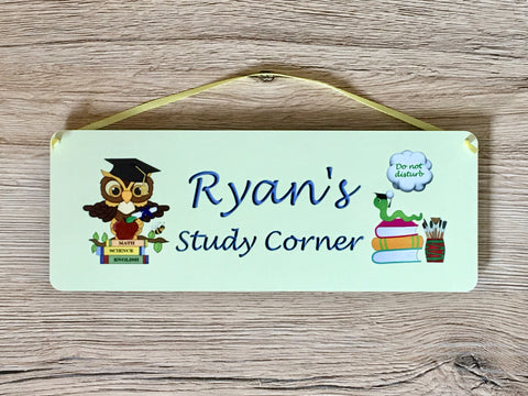Personalised 'Homework in Progress' Bedroom Door Sign