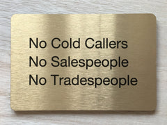 Brushed gold blank signs to personalise.  Add your text to metal plaques at www.honeymellow.com