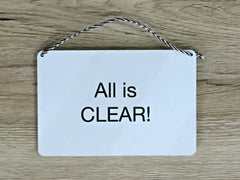 Hanging White blank signs to personalise. Add your text to metal plaques at www.honeymellow.com