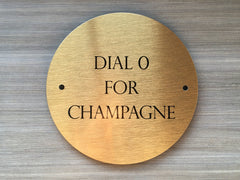Brushed gold blank signs to personalise.  Add your text to metal plaques at www.honeymellow.com