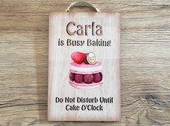 Busy Baking Cupcake Handmade Sign Personalise at www.honeymellow.com