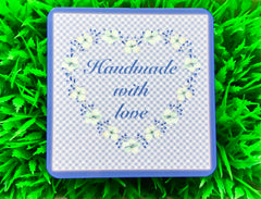 Add your own text to our Handmade Floral Blue Sign Design in Wood or Metal at www.honeymellow.com