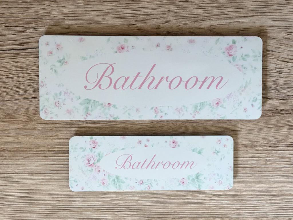 Bathroom, Loo or Toilet Floral Cottage Chic Sign