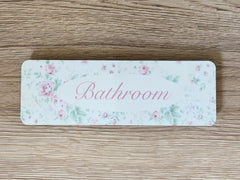 Bathroom, Loo or Toilet Floral Cottage Chic Sign