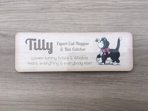 Cat Name Signs: Personalised Metal Plaques