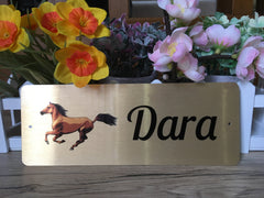 Horse Sign Personalised Metal Stables Plaque