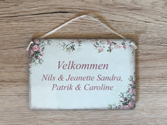 Add Your Own Text to our Rustic Rose Signs in Wood or Metal