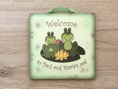 'Welcome to Our Pad' Daisy Square Shabby Chic Personalised Signs
