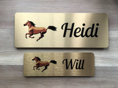 Horse Sign Personalised Metal Stables Plaque