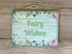 Add Your Own Text to our Fairy Garden Blank Sign in Wood or Metal