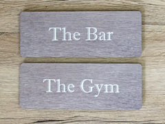 Add Text to Wood Effect Metal Signs: Pine, Oak & Distressed Designs