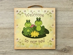 'Welcome to Our Pad' Daisy Square Shabby Chic Personalised Signs