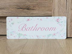 Bathroom, Loo or Toilet Floral Cottage Chic Sign