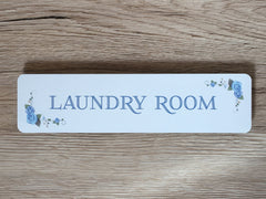 BLUE ROSEBUD Room Signs OR Add Your Own Text