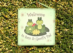 'Welcome to Our Pad' Daisy Square Shabby Chic Personalised Signs