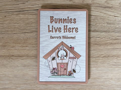 Bunnies Live Here Personalised Metal Sign