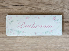 Bathroom, Loo or Toilet Floral Cottage Chic Sign