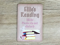 Busy Reading Door Sign: Custom-Made Personalised Wood or Metal Plaque