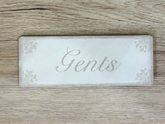 Add Your Own Text to Cream Damask Shabby Chic Blank Signs