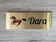 Horse Sign Personalised Metal Stables Plaque