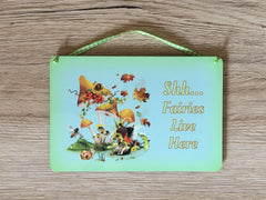 Fairies Live Here Personalised Metal Sign