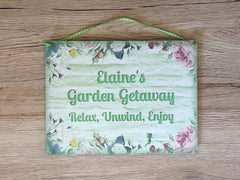 Add Your Own Text to our Fairy Garden Blank Sign in Wood or Metal