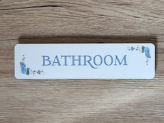 BLUE ROSEBUD Room Signs OR Add Your Own Text