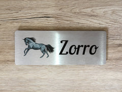 Horse Sign Personalised Metal Stables Plaque